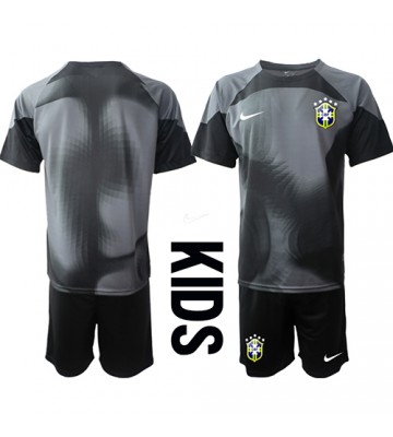 Brasil Keeper Hjemmedraktsett Barn VM 2022 Kortermet (+ Korte bukser)
